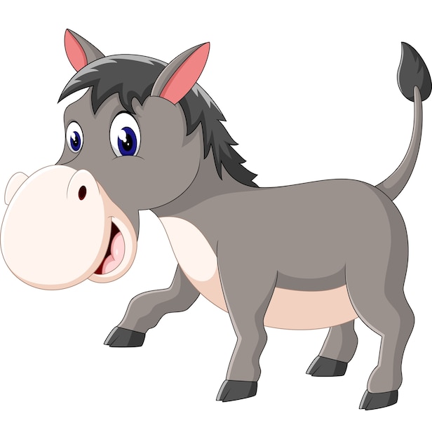 Premium Vector | Cartoon donkey smile and happy