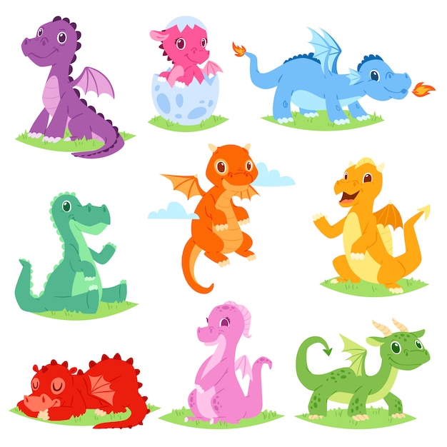 Download Cartoon dragon cute dragonfly or baby dinosaur ...