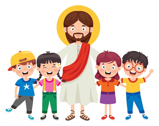 Premium Vector | Cartoon drawing of jesus christ