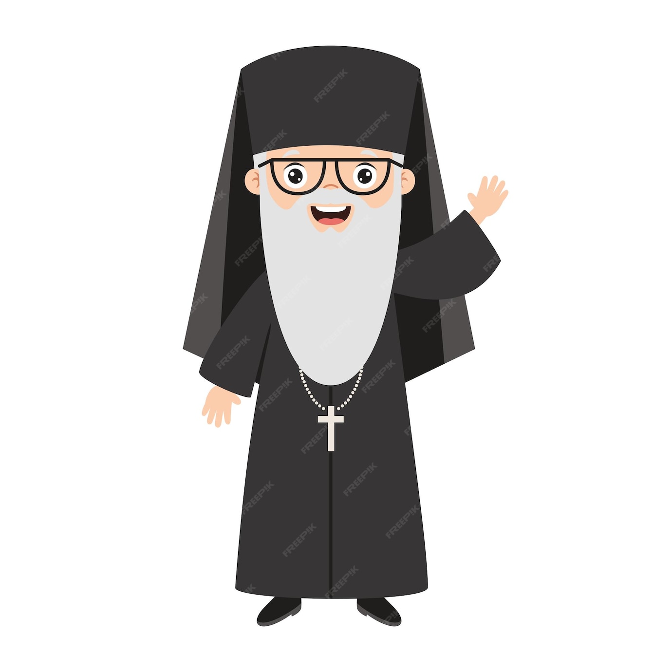 Premium Vector Cartoon drawing of a priest