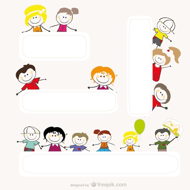 Cartoon drawings by children vector