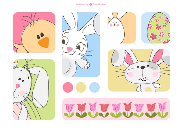 Cartoon Easter characters