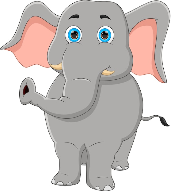 Premium Vector Cartoon Elephant Isolated On White Background 