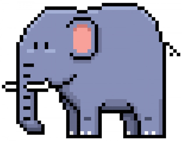 Premium Vector | Cartoon elephant pixel design