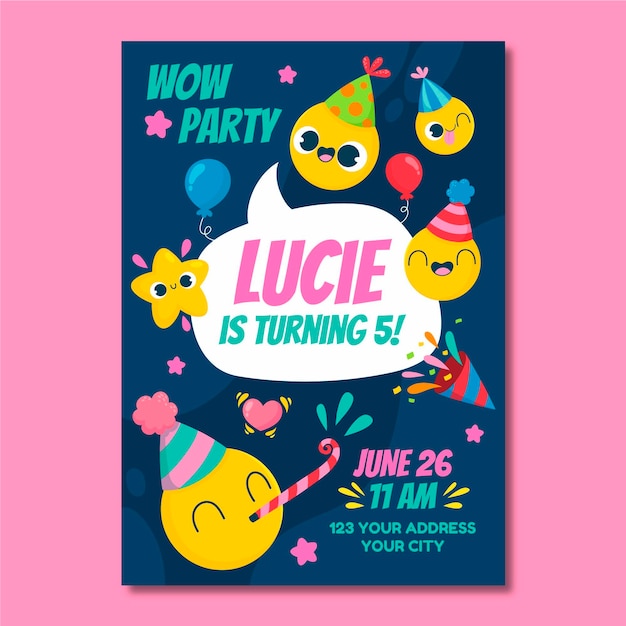 free-vector-cartoon-emoji-birthday-invitation-template