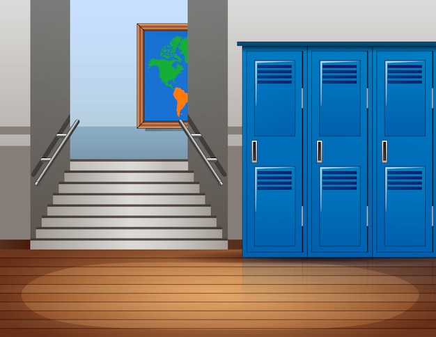 Premium Vector | Cartoon empty school interior