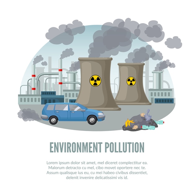 Free Vector | Cartoon environmental illustration pollution