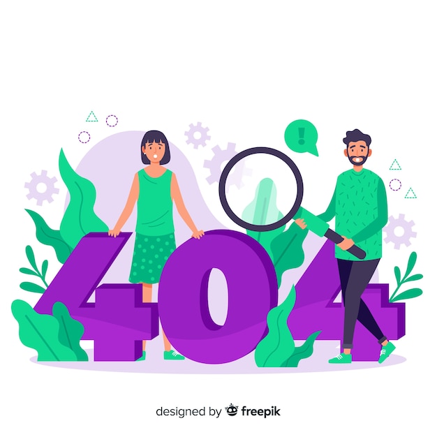 Cartoon error 404 concept illustration Free Vector