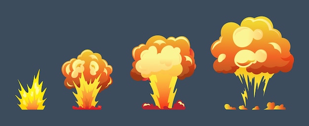 Premium Vector | Cartoon explosion animation frames for game