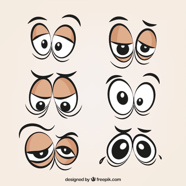 Cartoon eyes pack | Free Vector