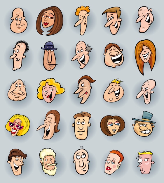 Premium Vector | Cartoon faces