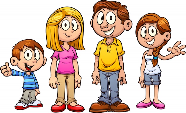 Cartoon family illustration Premium Vector