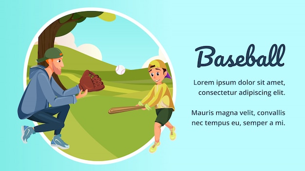 Download Cartoon father and son play american baseball Vector ...