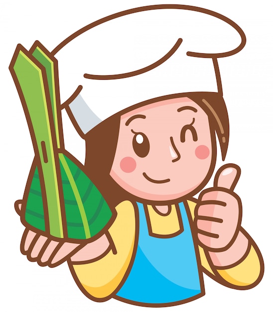 Download Premium Vector | Cartoon female chef presenting dessert