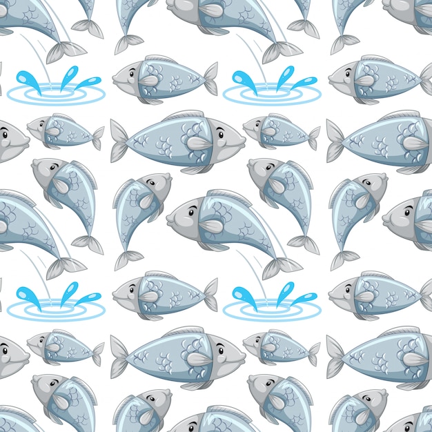 Download Cartoon fish seamless pattern Vector | Free Download