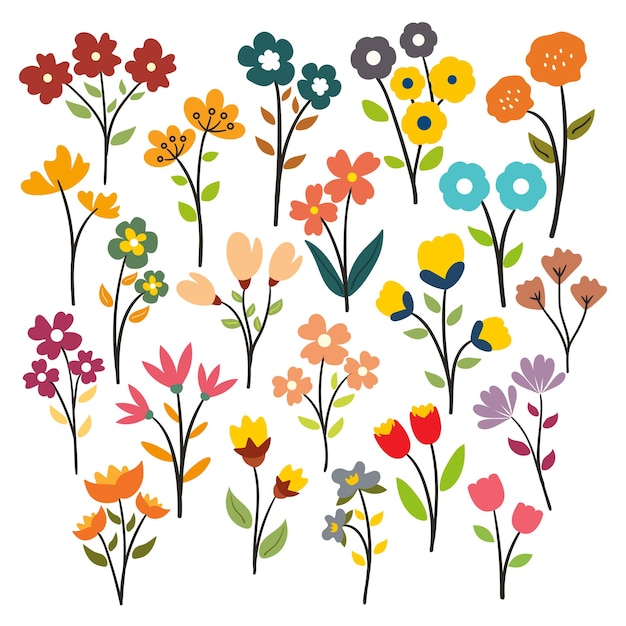 Premium Vector | Cartoon flower sticker collection