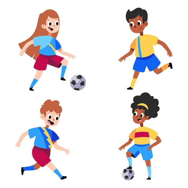 Premium Vector Cartoon Football Players Collection