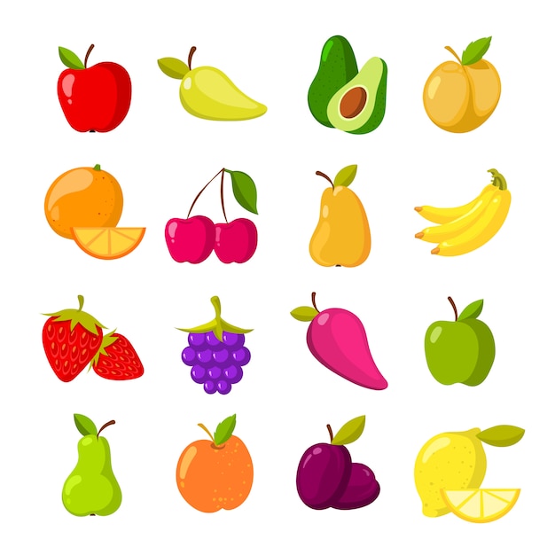 Download Premium Vector | Cartoon fruits vector clipart collection