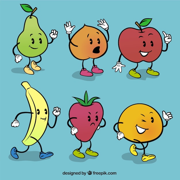 Download Cartoon fruits | Free Vector