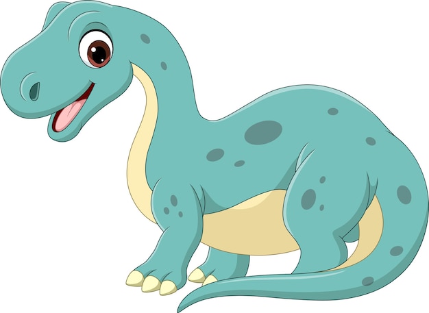 Premium Vector | Cartoon funny baby brontosaurus dinosaur