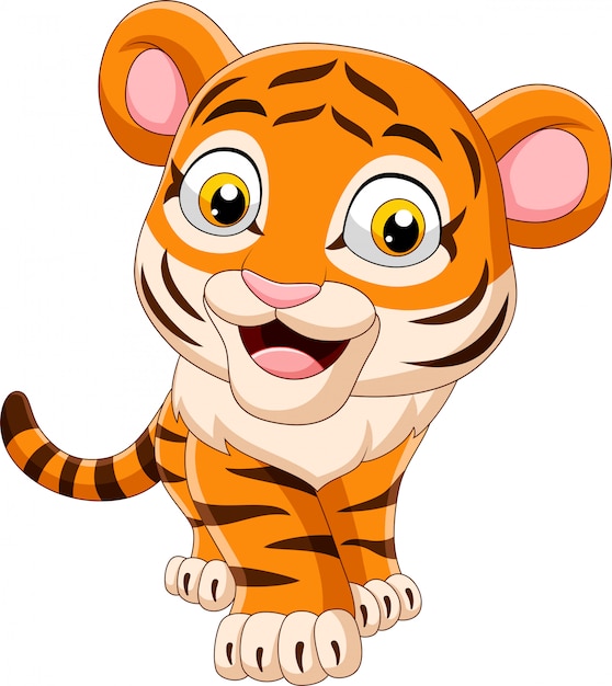 Premium Vector Cartoon Funny Baby Tiger