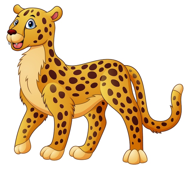 Cartoon funny cheetah | Premium Vector
