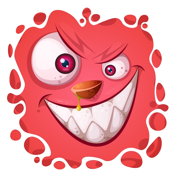 Download Cartoon funny, cute monster character. | Premium Vector
