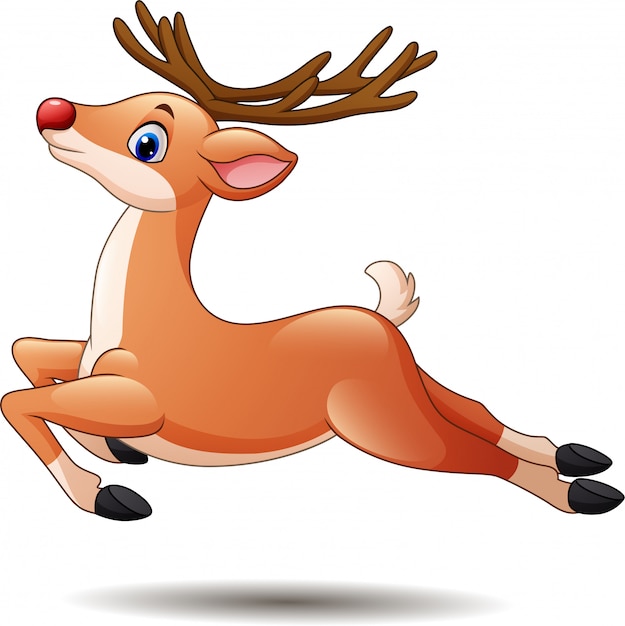 Premium Vector | Cartoon funny deer jumping