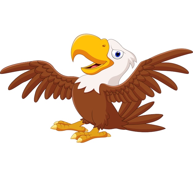 Premium Vector | Cartoon funny eagle flying