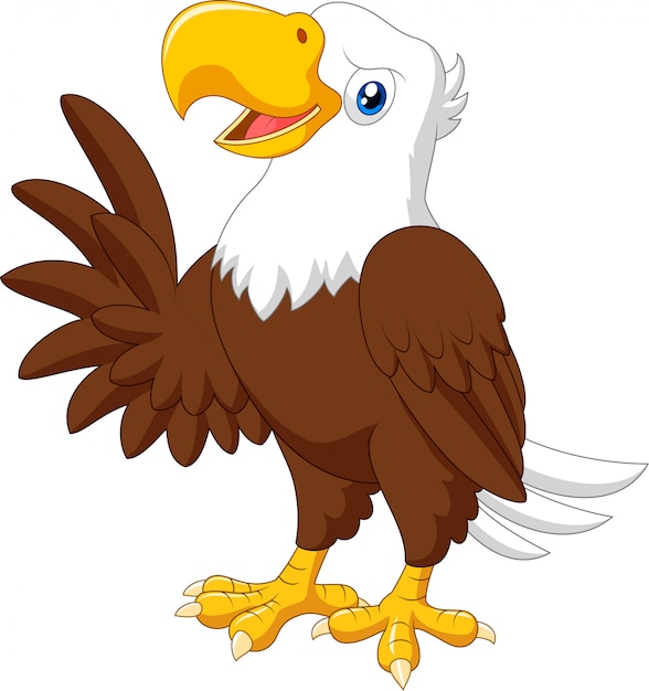 Cartoon funny eagle | Premium Vector