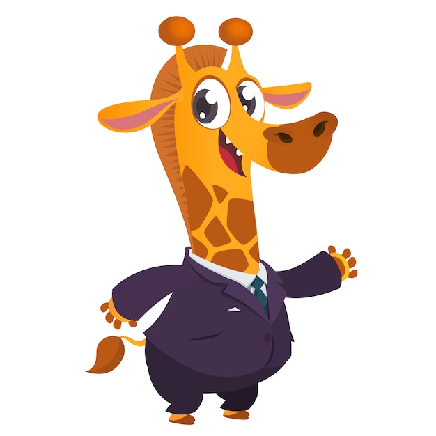 Cartoon funny giraffe illustration Premium Vector