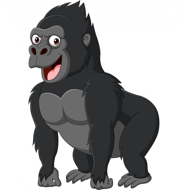 Premium Vector | Cartoon funny gorilla isolated