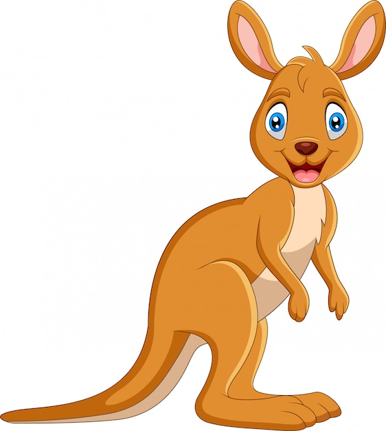 Premium Vector | Cartoon funny kangaroo is smiling