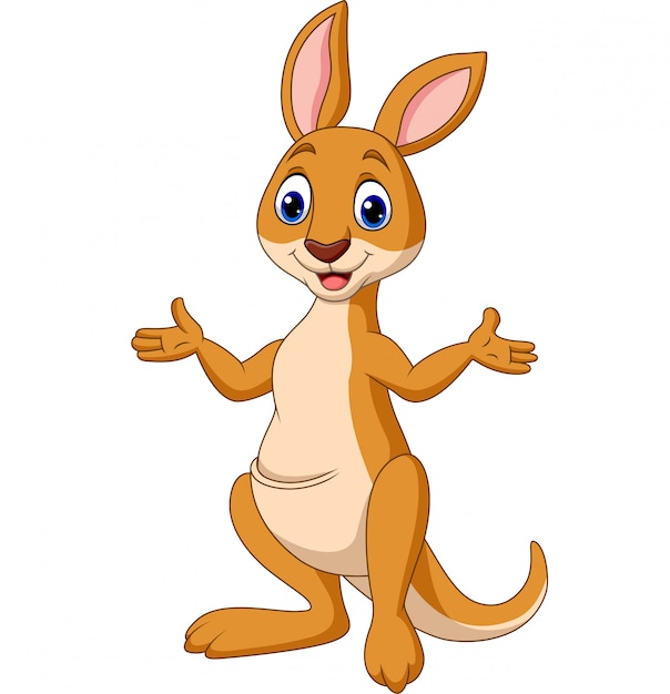 Premium Vector | Cartoon funny kangaroo isolated on white background