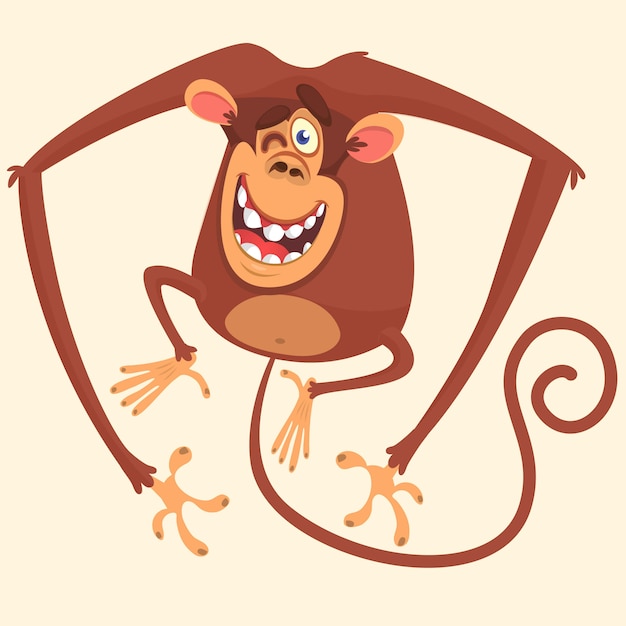漫画面白い猿イラスト プレミアムベクター