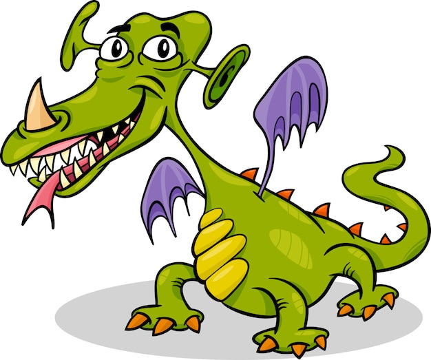 Premium Vector | Cartoon funny monster or dragon illustration