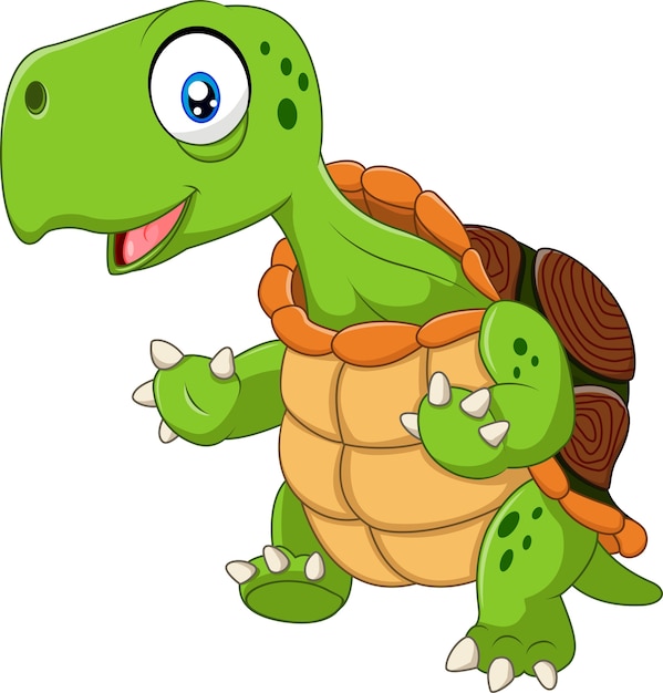 Premium Vector | Cartoon funny turtle posing isolated on white background