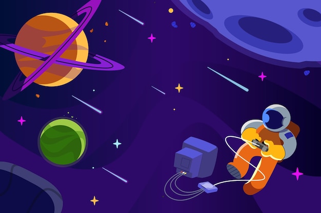 Premium Vector | Cartoon galaxy background