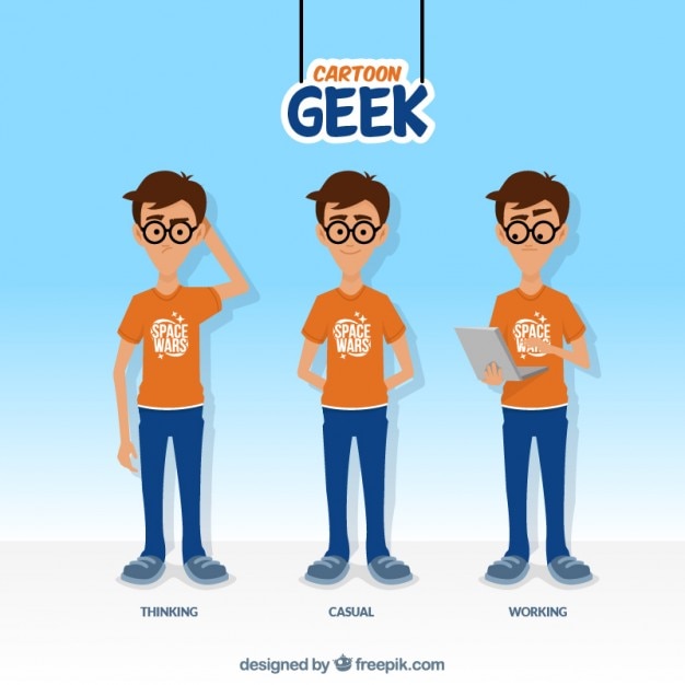 Cartoon geek Vector | Free Download