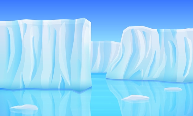 海の氷河を漫画 ベクトルイラスト プレミアムベクター