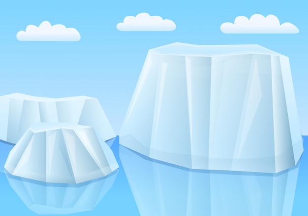 海の氷河を漫画 ベクトルイラスト プレミアムベクター