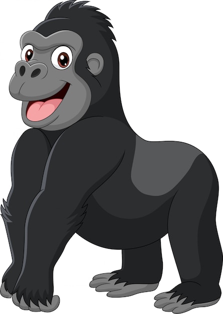 Cartoon gorilla on white background | Premium Vector