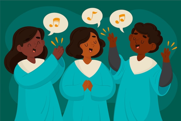 Premium Vector | Cartoon gospel choir illustration