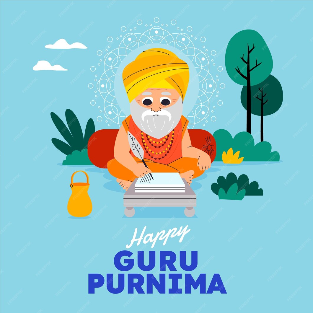 Free Vector | Cartoon guru purnima illustration