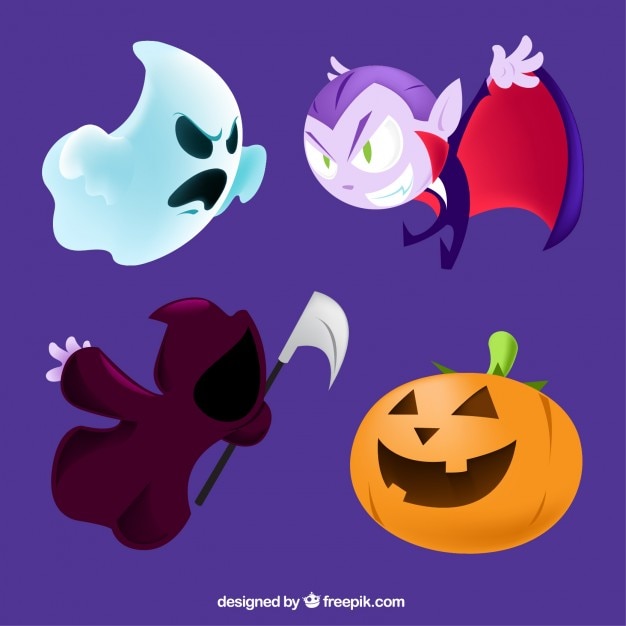 Cartoon halloweeen characters