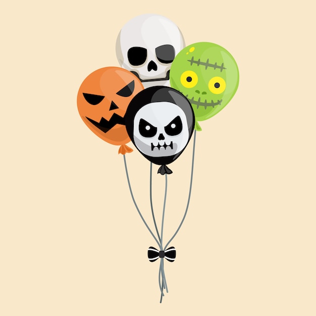 Premium Vector | Cartoon halloween balloon