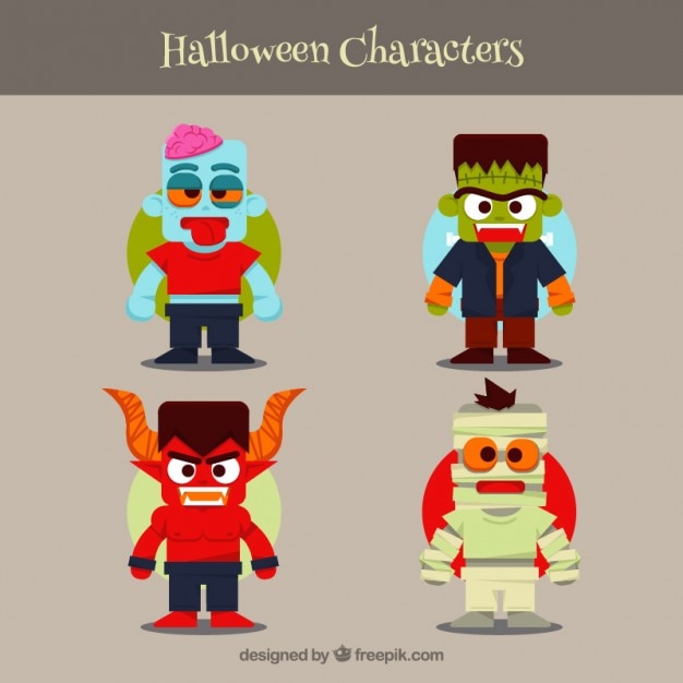 Cartoon halloween characters