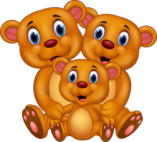 Cartoon happy bear family | Premium Vector