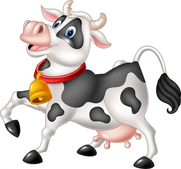 Premium Vector | Cartoon happy cow isolated on white background