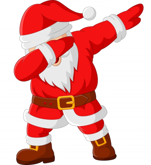 Download Cartoon happy dancing santa claus | Premium Vector